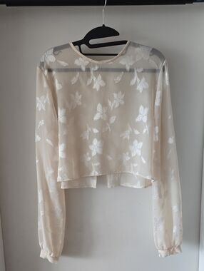 Park & Fifth Cream Sheer Floral Blouse